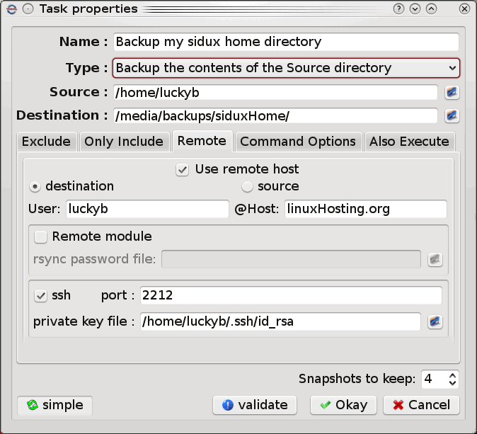 luckyBackup 0.4.5 luckyBackup 0.4.5