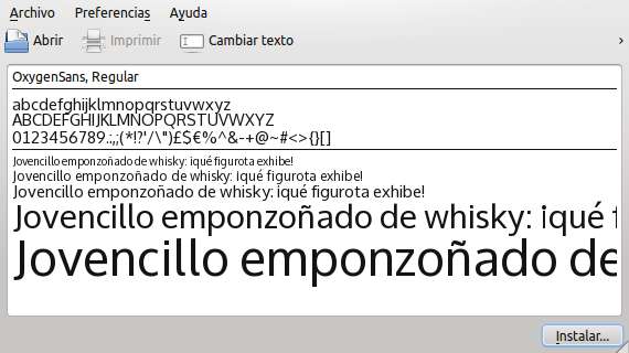 Instalando tipos de letra en KDE