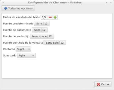 Configuración de Cinnamon