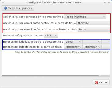 Configuración de Cinnamon