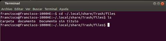 Como gestionar la papelera desde la terminal