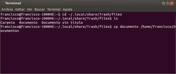 Como gestionar la papelera desde la terminal