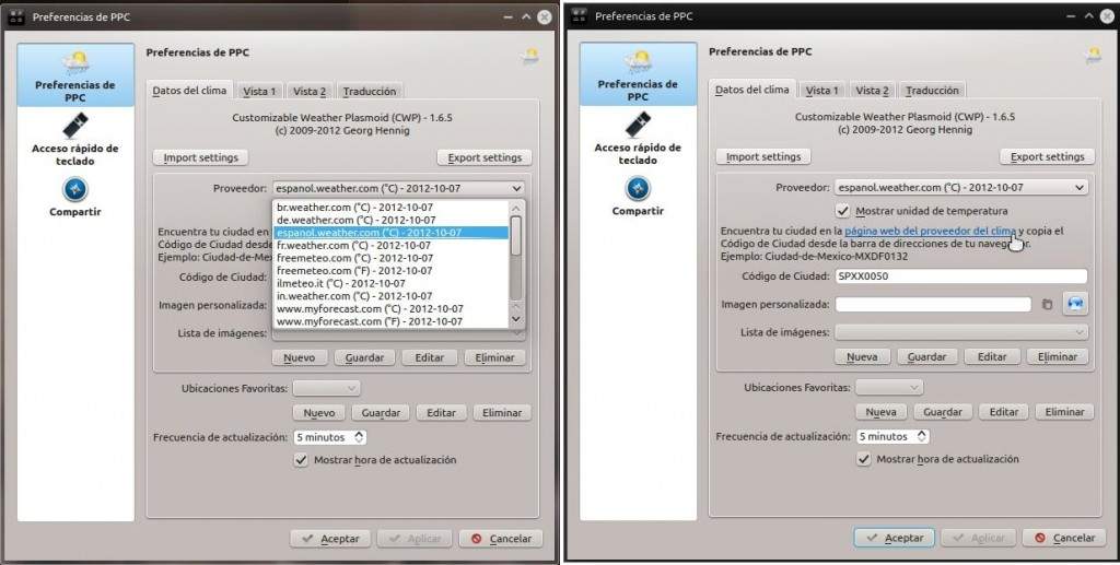 Actualizado Customizable Weather Plasmoid (CWP) 1.6.5 Actualizado Customizable Weather Plasmoid (CWP) 1.6.5