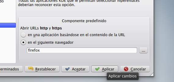 Configurando las aplicaciones predeterminadas en KDE Configurando las aplicaciones predeterminadas en KDE