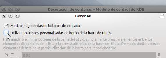 Cambia la posición, agrega y quita botones de las barras de título en KDE