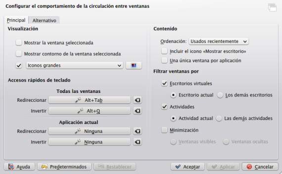 Configurando el cambiador de tareas de KDE Configurando el cambiador de tareas de KDE