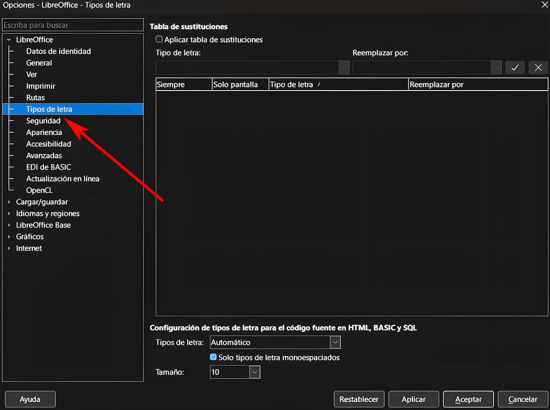 fuentes-libreoffice fuentes-libreoffice